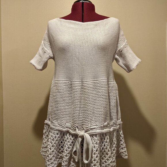 Stella McCartney Boho Knit Mini Dress tunic top – White – Size M/L Made in Italy - Picture 2 of 12